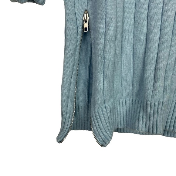 FX Blue Ribbed Turtleneck Sweater Approx XS - Picture 7 of 8